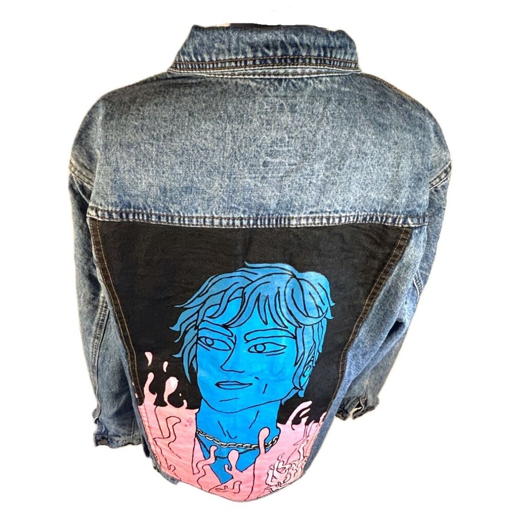 Cage The Elephant Denim Jacket Blue Graphic Art Size Large - Picture 10 of 10